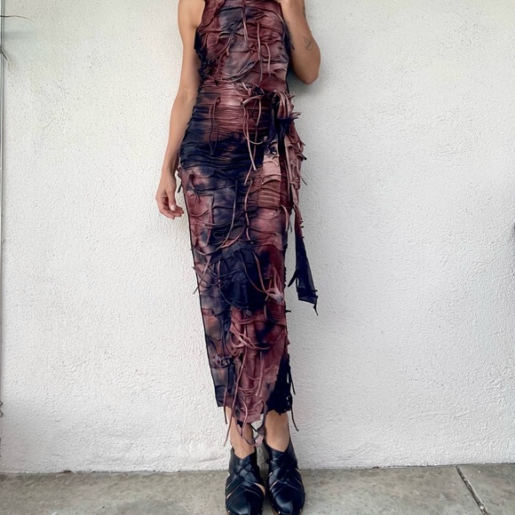 Dune style Women's Maxi Dress in Brown and Black - Picture 5 of 7